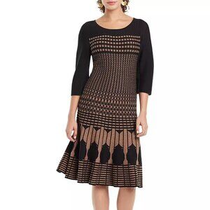 NWT Nic + Zoe Ellipse Twirl Fit and Flare Dress Bronze & Heather, Size XL